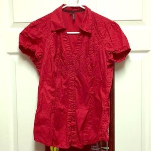 Red button down